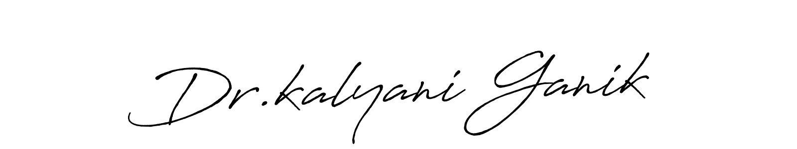 The best way (Antro_Vectra_Bolder) to make a short signature is to pick only two or three words in your name. The name Dr.kalyani Ganik include a total of six letters. For converting this name. Dr.kalyani Ganik signature style 7 images and pictures png