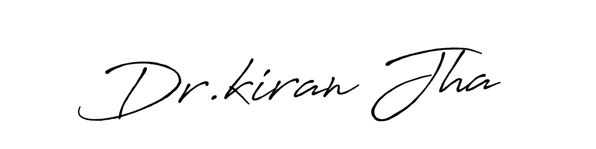 Antro_Vectra_Bolder is a professional signature style that is perfect for those who want to add a touch of class to their signature. It is also a great choice for those who want to make their signature more unique. Get Dr.kiran Jha name to fancy signature for free. Dr.kiran Jha signature style 7 images and pictures png