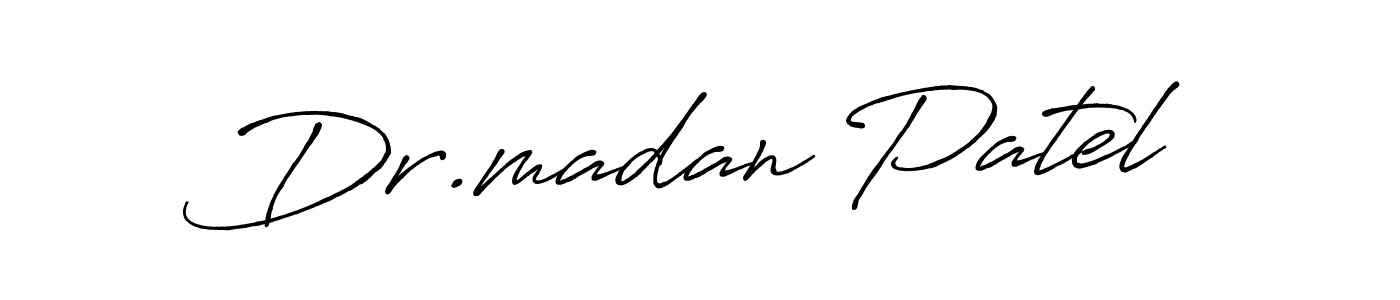 Create a beautiful signature design for name Dr.madan Patel. With this signature (Antro_Vectra_Bolder) fonts, you can make a handwritten signature for free. Dr.madan Patel signature style 7 images and pictures png