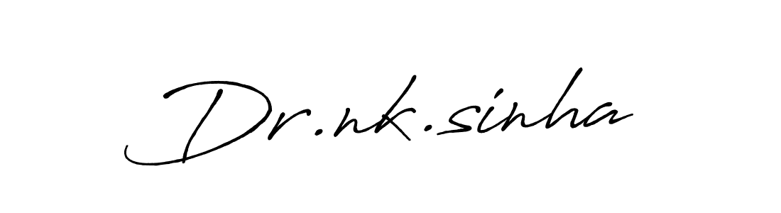 Create a beautiful signature design for name Dr.nk.sinha. With this signature (Antro_Vectra_Bolder) fonts, you can make a handwritten signature for free. Dr.nk.sinha signature style 7 images and pictures png