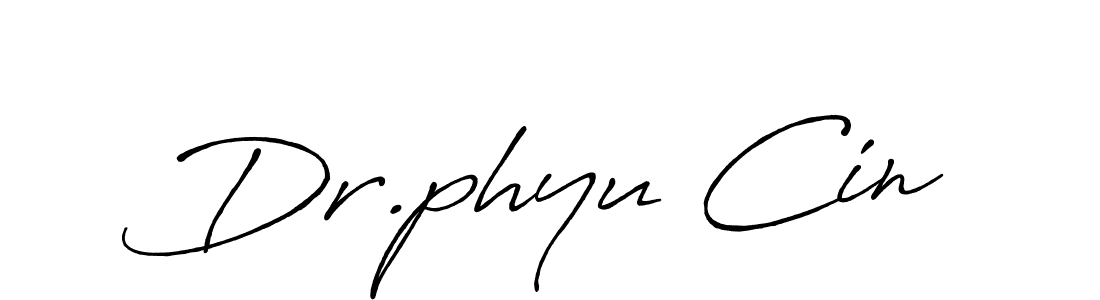 if you are searching for the best signature style for your name Dr.phyu Cin. so please give up your signature search. here we have designed multiple signature styles  using Antro_Vectra_Bolder. Dr.phyu Cin signature style 7 images and pictures png