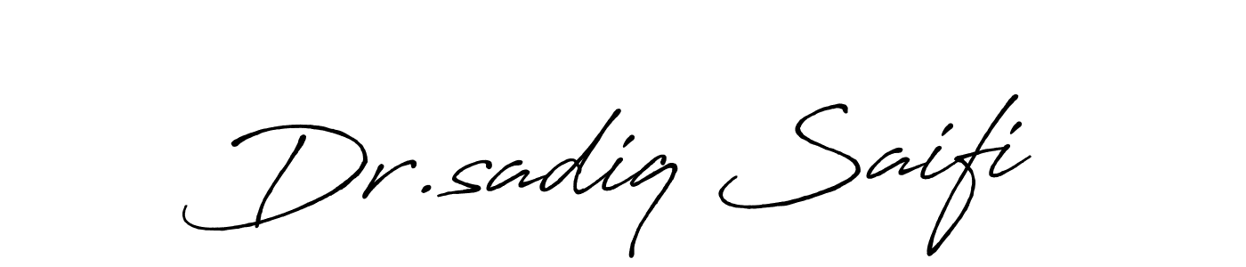 The best way (Antro_Vectra_Bolder) to make a short signature is to pick only two or three words in your name. The name Dr.sadiq Saifi include a total of six letters. For converting this name. Dr.sadiq Saifi signature style 7 images and pictures png