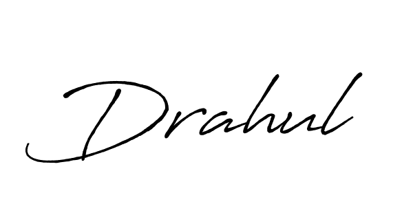 Make a beautiful signature design for name Drahul. With this signature (Antro_Vectra_Bolder) style, you can create a handwritten signature for free. Drahul signature style 7 images and pictures png