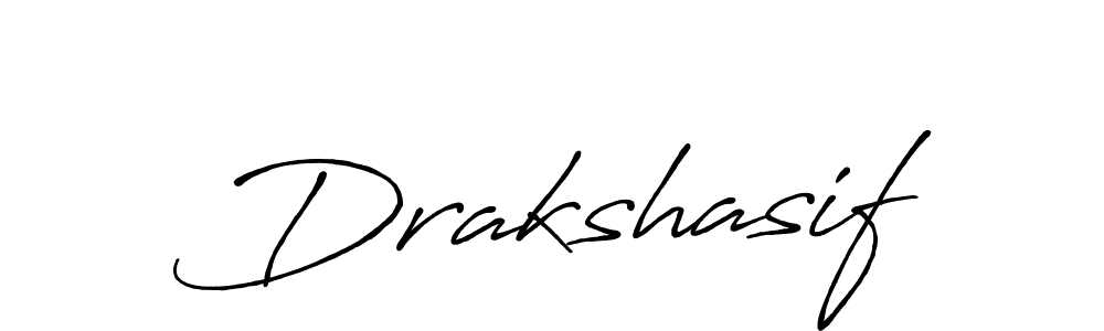 Design your own signature with our free online signature maker. With this signature software, you can create a handwritten (Antro_Vectra_Bolder) signature for name Drakshasif. Drakshasif signature style 7 images and pictures png