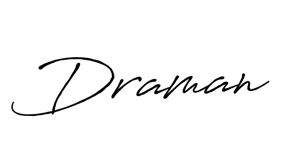 Use a signature maker to create a handwritten signature online. With this signature software, you can design (Antro_Vectra_Bolder) your own signature for name Draman. Draman signature style 7 images and pictures png