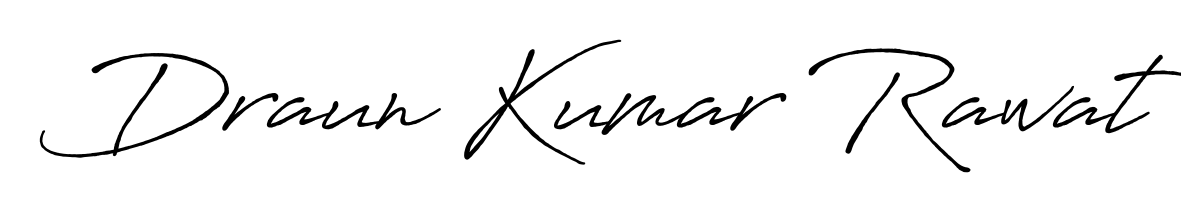 Stand out with a creative autograph for Draun Kumar Rawat. The Antro_Vectra_Bolder styling blends modern aesthetics with classic signature flourishes. Draun Kumar Rawat signature style 7 images and pictures png
