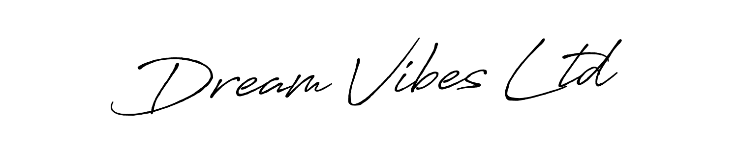 Create a beautiful signature design for name Dream Vibes Ltd. With this signature (Antro_Vectra_Bolder) fonts, you can make a handwritten signature for free. Dream Vibes Ltd signature style 7 images and pictures png