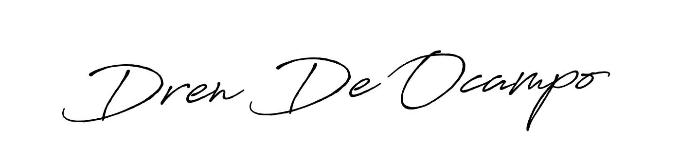 How to make Dren De Ocampo name signature. Use Antro_Vectra_Bolder style for creating short signs online. This is the latest handwritten sign. Dren De Ocampo signature style 7 images and pictures png