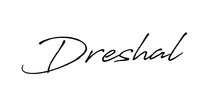 Design your own signature with our free online signature maker. With this signature software, you can create a handwritten (Antro_Vectra_Bolder) signature for name Dreshal. Dreshal signature style 7 images and pictures png