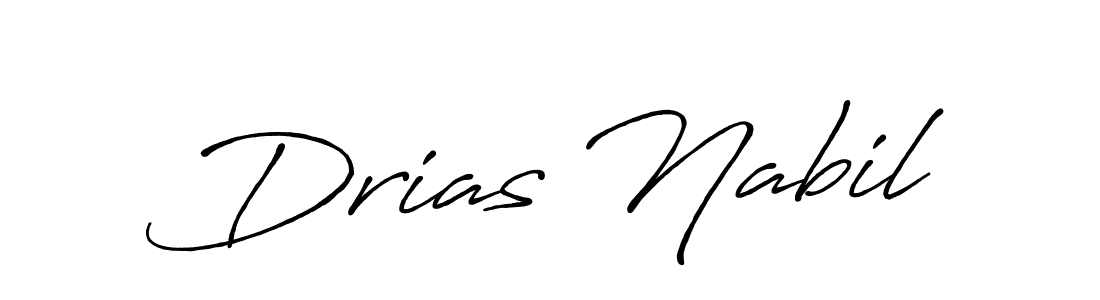 Drias Nabil stylish signature style. Best Handwritten Sign (Antro_Vectra_Bolder) for my name. Handwritten Signature Collection Ideas for my name Drias Nabil. Drias Nabil signature style 7 images and pictures png