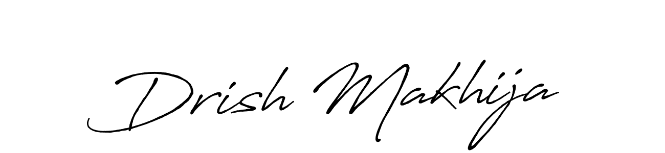 How to make Drish Makhija signature? Antro_Vectra_Bolder is a professional autograph style. Create handwritten signature for Drish Makhija name. Drish Makhija signature style 7 images and pictures png