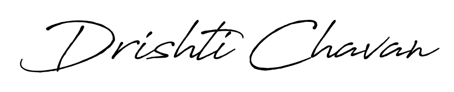 The Antro_Vectra_Bolder typeface gives name Drishti Chavan a refined look. Suitable for certificates, diplomas, and official verification. Drishti Chavan signature style 7 images and pictures png