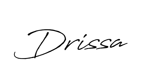 Create a beautiful signature design for name Drissa. With this signature (Antro_Vectra_Bolder) fonts, you can make a handwritten signature for free. Drissa signature style 7 images and pictures png