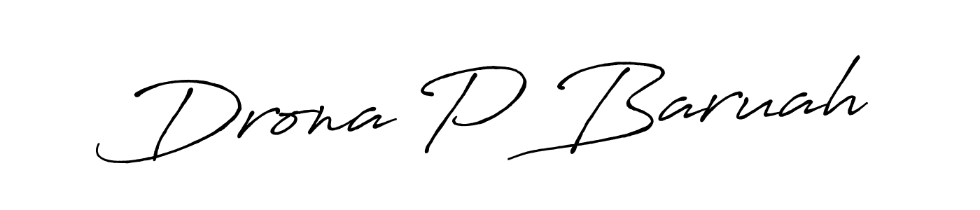 Create a beautiful signature design for name Drona P Baruah. With this signature (Antro_Vectra_Bolder) fonts, you can make a handwritten signature for free. Drona P Baruah signature style 7 images and pictures png