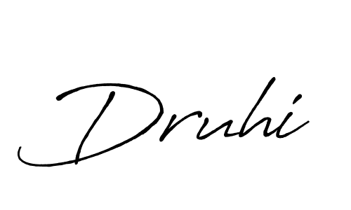 Make a beautiful signature design for name Druhi. With this signature (Antro_Vectra_Bolder) style, you can create a handwritten signature for free. Druhi signature style 7 images and pictures png