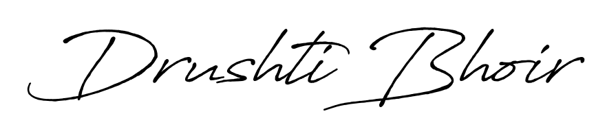 Stand out with a creative autograph for Drushti Bhoir. The Antro_Vectra_Bolder styling blends modern aesthetics with classic signature flourishes. Drushti Bhoir signature style 7 images and pictures png