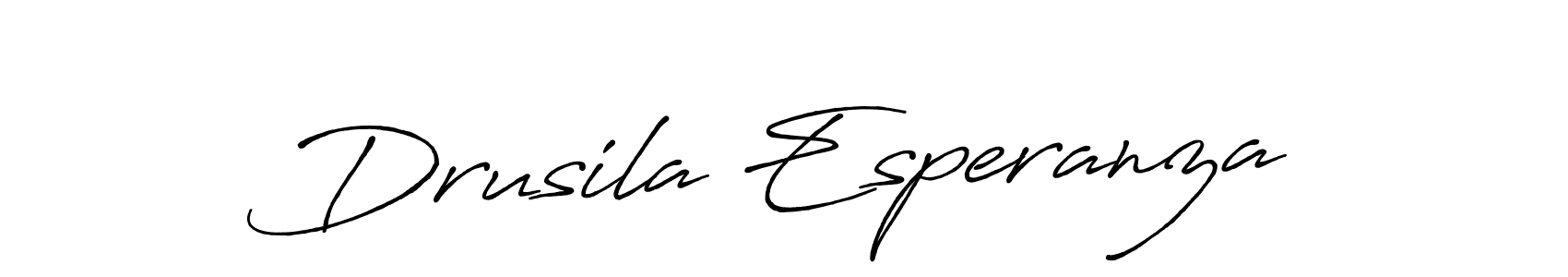 Make a short Drusila Esperanza signature style. Manage your documents anywhere anytime using Antro_Vectra_Bolder. Create and add eSignatures, submit forms, share and send files easily. Drusila Esperanza signature style 7 images and pictures png