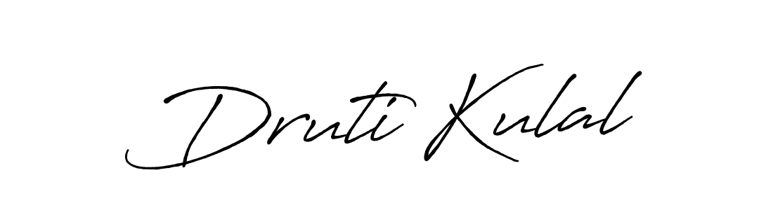 Make a beautiful signature design for name Druti Kulal. With this signature (Antro_Vectra_Bolder) style, you can create a handwritten signature for free. Druti Kulal signature style 7 images and pictures png