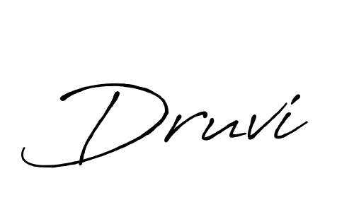 Use a signature maker to create a handwritten signature online. With this signature software, you can design (Antro_Vectra_Bolder) your own signature for name Druvi. Druvi signature style 7 images and pictures png