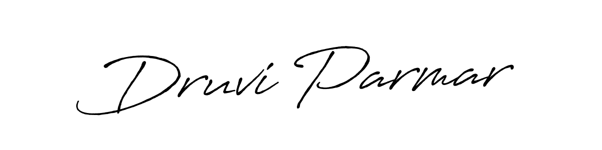 Also we have Druvi Parmar name is the best signature style. Create professional handwritten signature collection using Antro_Vectra_Bolder autograph style. Druvi Parmar signature style 7 images and pictures png