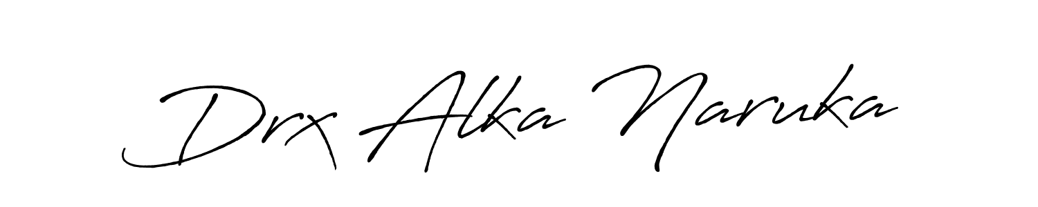 if you are searching for the best signature style for your name Drx Alka Naruka. so please give up your signature search. here we have designed multiple signature styles  using Antro_Vectra_Bolder. Drx Alka Naruka signature style 7 images and pictures png