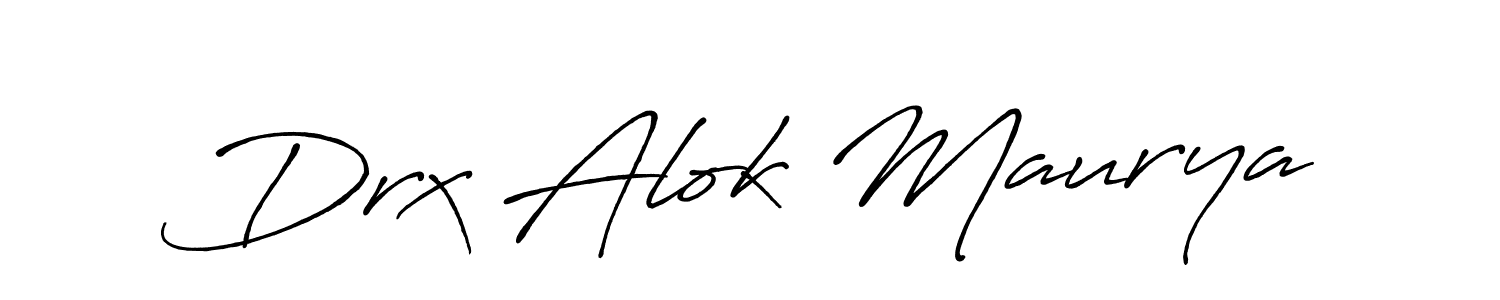 You should practise on your own different ways (Antro_Vectra_Bolder) to write your name (Drx Alok Maurya) in signature. don't let someone else do it for you. Drx Alok Maurya signature style 7 images and pictures png