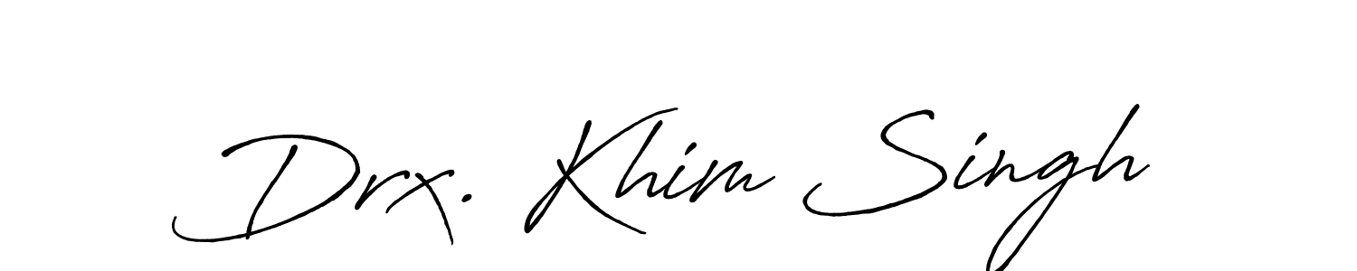 Similarly Antro_Vectra_Bolder is the best handwritten signature design. Signature creator online .You can use it as an online autograph creator for name Drx. Khim Singh. Drx. Khim Singh signature style 7 images and pictures png