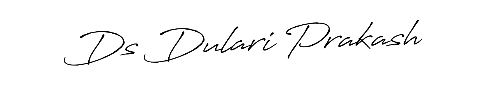 Ds Dulari Prakash stylish signature style. Best Handwritten Sign (Antro_Vectra_Bolder) for my name. Handwritten Signature Collection Ideas for my name Ds Dulari Prakash. Ds Dulari Prakash signature style 7 images and pictures png