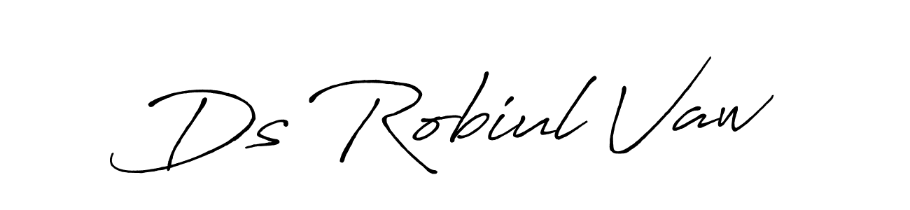 Similarly Antro_Vectra_Bolder is the best handwritten signature design. Signature creator online .You can use it as an online autograph creator for name Ds Robiul Vaw. Ds Robiul Vaw signature style 7 images and pictures png