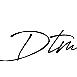 Create a beautiful signature design for name Dtm. With this signature (Antro_Vectra_Bolder) fonts, you can make a handwritten signature for free. Dtm signature style 7 images and pictures png