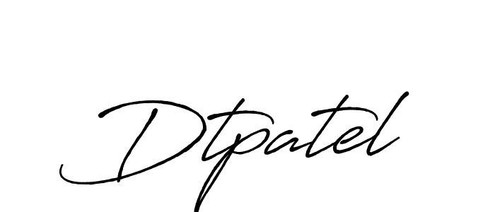 How to make Dtpatel name signature. Use Antro_Vectra_Bolder style for creating short signs online. This is the latest handwritten sign. Dtpatel signature style 7 images and pictures png