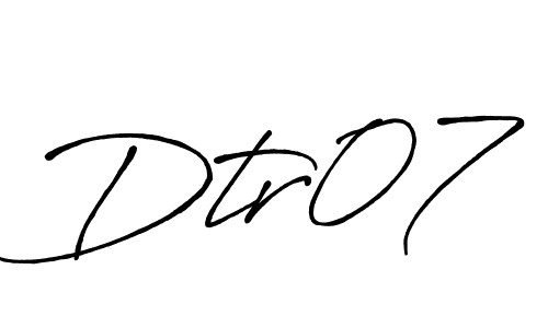 Antro_Vectra_Bolder is a professional signature style that is perfect for those who want to add a touch of class to their signature. It is also a great choice for those who want to make their signature more unique. Get Dtr07 name to fancy signature for free. Dtr07 signature style 7 images and pictures png