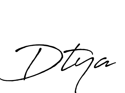 The best way (Antro_Vectra_Bolder) to make a short signature is to pick only two or three words in your name. The name Dtya include a total of six letters. For converting this name. Dtya signature style 7 images and pictures png