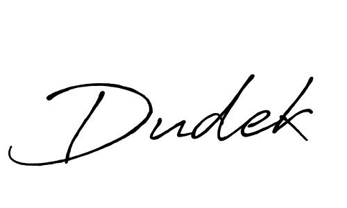 It looks lik you need a new signature style for name Dudek. Design unique handwritten (Antro_Vectra_Bolder) signature with our free signature maker in just a few clicks. Dudek signature style 7 images and pictures png