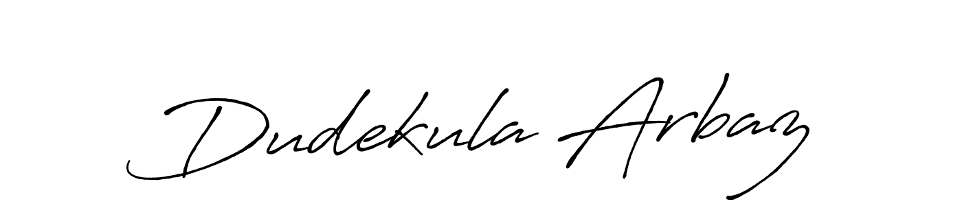 Use a signature maker to create a handwritten signature online. With this signature software, you can design (Antro_Vectra_Bolder) your own signature for name Dudekula Arbaz. Dudekula Arbaz signature style 7 images and pictures png