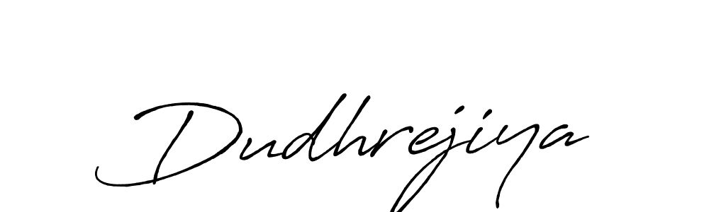 Use a signature maker to create a handwritten signature online. With this signature software, you can design (Antro_Vectra_Bolder) your own signature for name Dudhrejiya. Dudhrejiya signature style 7 images and pictures png