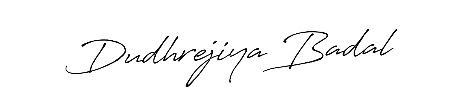 Use a signature maker to create a handwritten signature online. With this signature software, you can design (Antro_Vectra_Bolder) your own signature for name Dudhrejiya Badal. Dudhrejiya Badal signature style 7 images and pictures png
