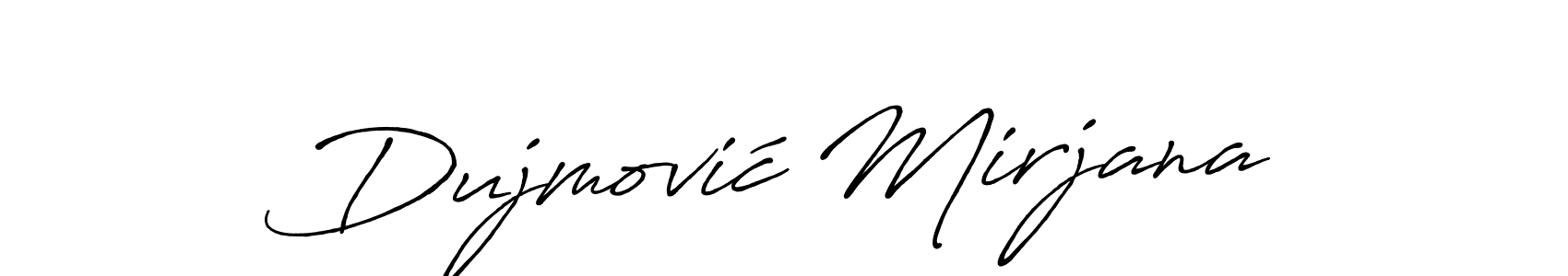 You should practise on your own different ways (Antro_Vectra_Bolder) to write your name (Dujmović Mirjana) in signature. don't let someone else do it for you. Dujmović Mirjana signature style 7 images and pictures png