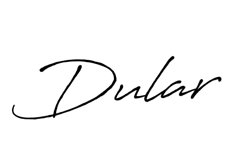 Design your own signature with our free online signature maker. With this signature software, you can create a handwritten (Antro_Vectra_Bolder) signature for name Dular. Dular signature style 7 images and pictures png