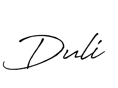 Create a beautiful signature design for name Duli. With this signature (Antro_Vectra_Bolder) fonts, you can make a handwritten signature for free. Duli signature style 7 images and pictures png