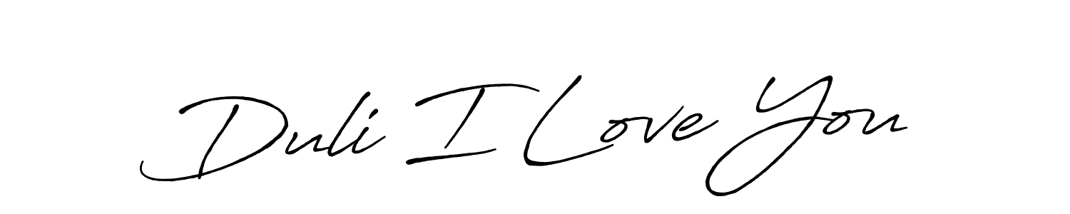 Design your own signature with our free online signature maker. With this signature software, you can create a handwritten (Antro_Vectra_Bolder) signature for name Duli I Love You. Duli I Love You signature style 7 images and pictures png