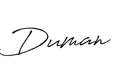 Design your own signature with our free online signature maker. With this signature software, you can create a handwritten (Antro_Vectra_Bolder) signature for name Duman. Duman signature style 7 images and pictures png