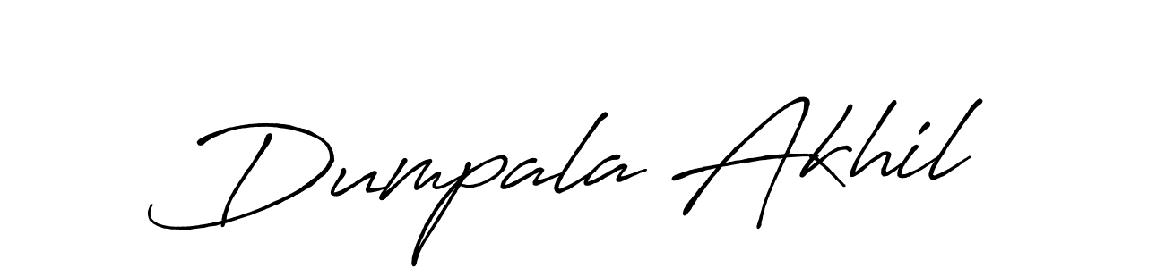 How to make Dumpala Akhil signature? Antro_Vectra_Bolder is a professional autograph style. Create handwritten signature for Dumpala Akhil name. Dumpala Akhil signature style 7 images and pictures png