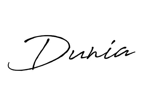 Similarly Antro_Vectra_Bolder is the best handwritten signature design. Signature creator online .You can use it as an online autograph creator for name Dunia. Dunia signature style 7 images and pictures png