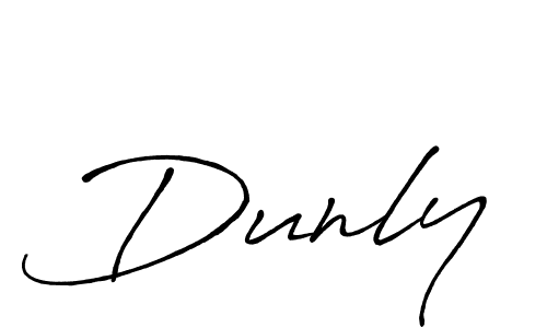 Create a beautiful signature design for name Dunly. With this signature (Antro_Vectra_Bolder) fonts, you can make a handwritten signature for free. Dunly signature style 7 images and pictures png