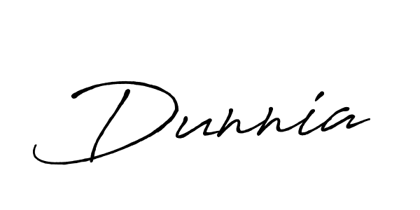 How to make Dunnia name signature. Use Antro_Vectra_Bolder style for creating short signs online. This is the latest handwritten sign. Dunnia signature style 7 images and pictures png