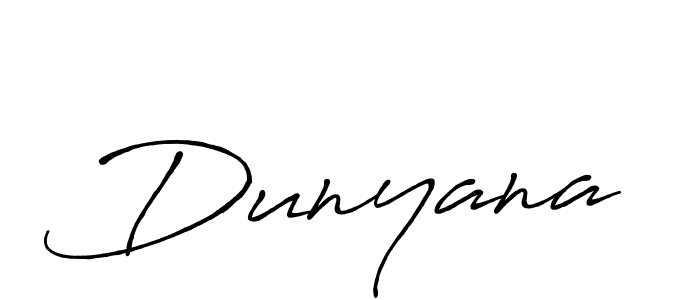 Use a signature maker to create a handwritten signature online. With this signature software, you can design (Antro_Vectra_Bolder) your own signature for name Dunyana. Dunyana signature style 7 images and pictures png