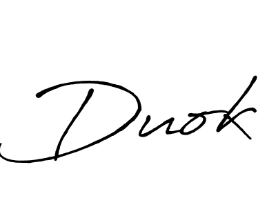 Duok stylish signature style. Best Handwritten Sign (Antro_Vectra_Bolder) for my name. Handwritten Signature Collection Ideas for my name Duok. Duok signature style 7 images and pictures png