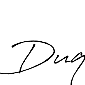 Duq stylish signature style. Best Handwritten Sign (Antro_Vectra_Bolder) for my name. Handwritten Signature Collection Ideas for my name Duq. Duq signature style 7 images and pictures png