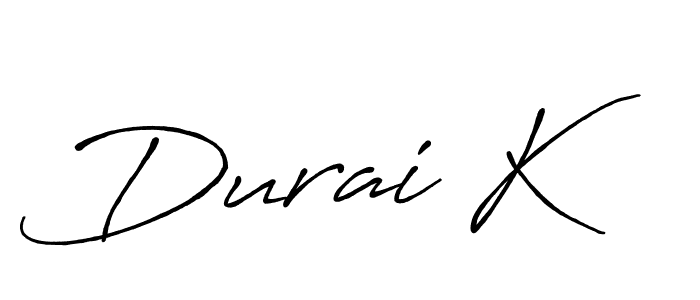 Use a signature maker to create a handwritten signature online. With this signature software, you can design (Antro_Vectra_Bolder) your own signature for name Durai K. Durai K signature style 7 images and pictures png